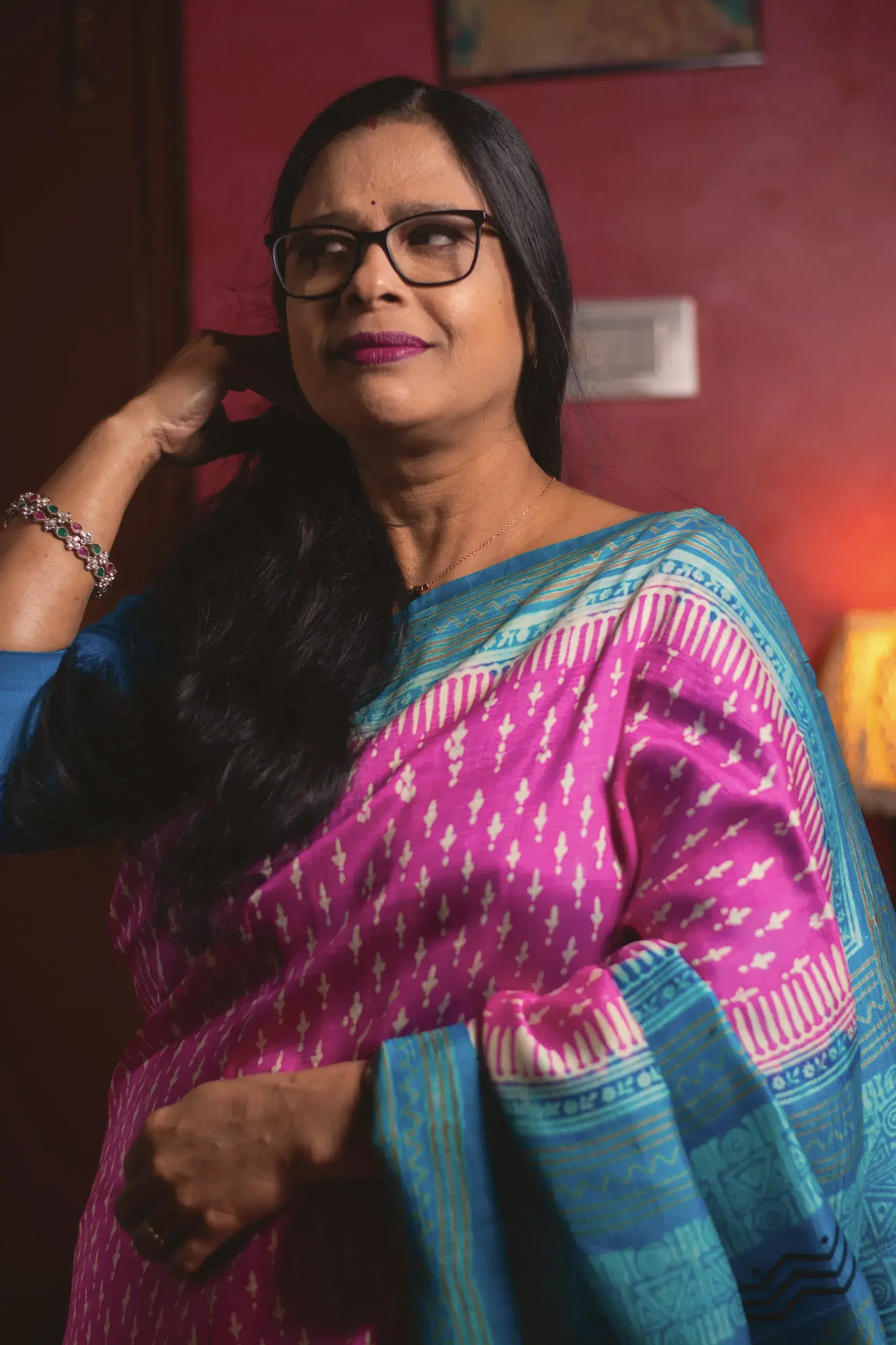 Rani Sambalpuri Ikat Silk Saree, worn