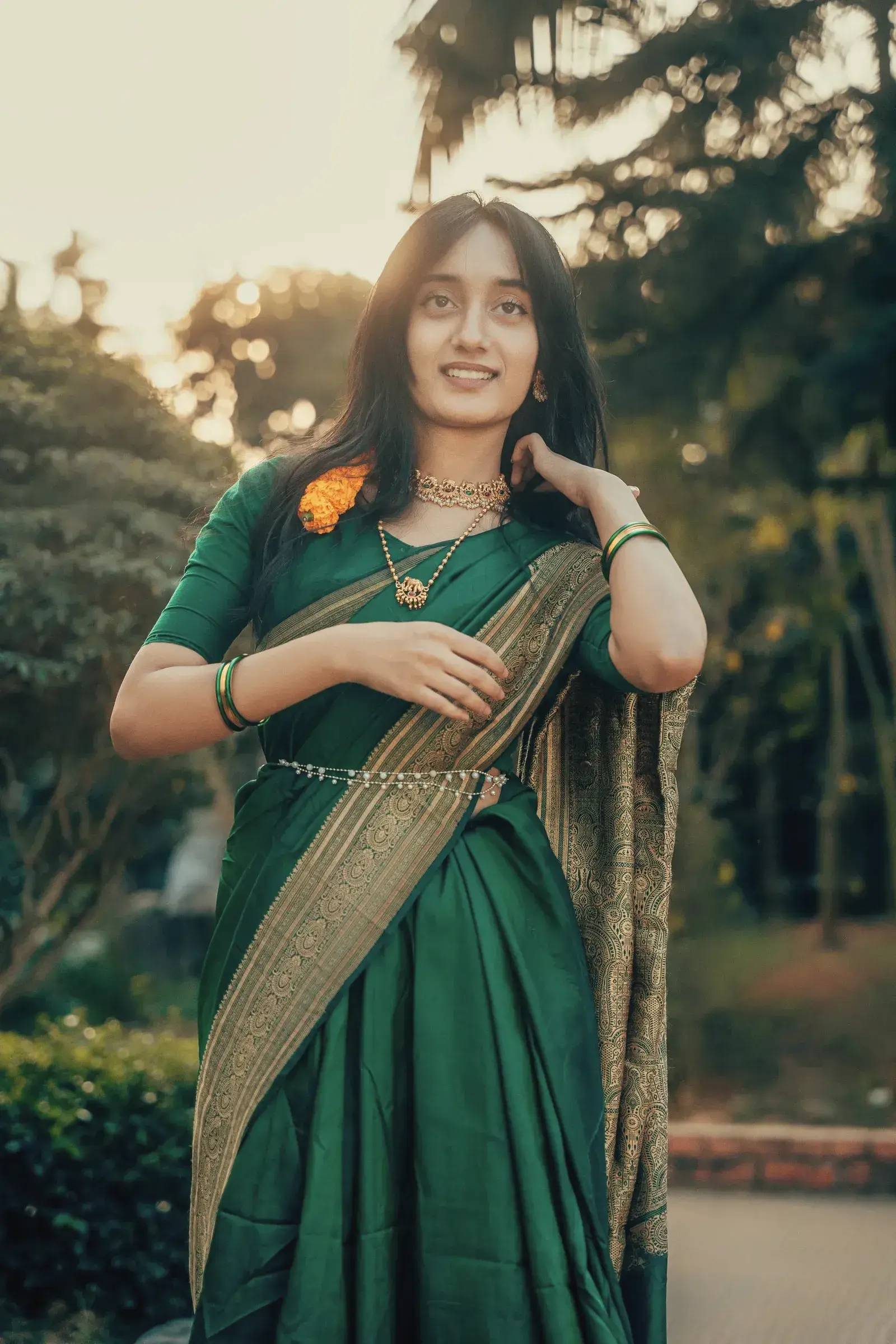Peacock Matka Silk Saree, full length